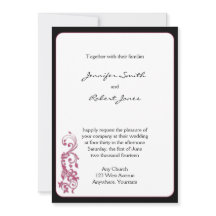 Honeysuckle Pink Ronde Corner Wedding Uitnodiging