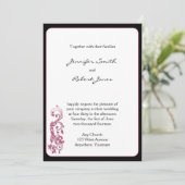 Honeysuckle Pink Ronde Corner Wedding Uitnodiging (Staand voorkant)