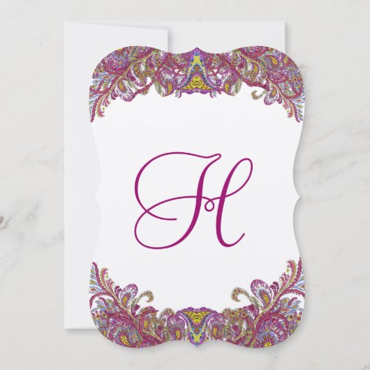 Honeysuckle Pink Wedding Invitation Kaart (Achterkant)