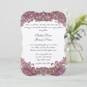 Honeysuckle Pink Wedding Invitation Kaart (Staand voorkant)