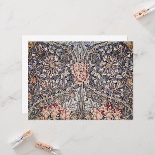 Honeysuckle Print (van William Morris) Kaart (Voorkant / Achterkant in situ)