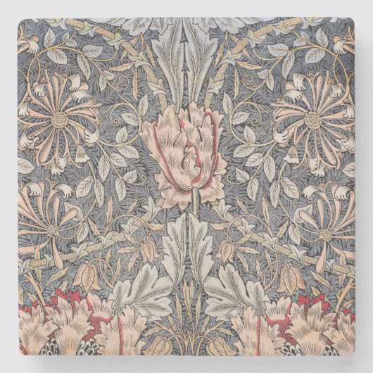 Honeysuckle Print (van William Morris) Stenen Onderzetter (Voorkant)