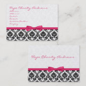 Honeysuckle Ribbon Zwart Damask Floral - Visitekaartje (Voorkant / Achterkant)