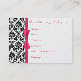 Honeysuckle Ribbon Zwart Damask Visitekaartjes
