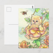 Honeysuckle Roos Cute Kitten Briefkaart (Voorkant / Achterkant)