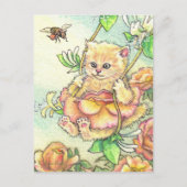 Honeysuckle Roos Cute Kitten Briefkaart (Voorkant)