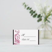 Honeysuckle roze afgeronde hoek bruiloft plaats ka plaatskaartje (Staand voorkant)