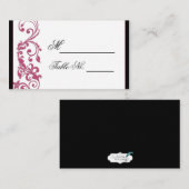 Honeysuckle roze afgeronde hoek bruiloft plaats ka plaatskaartje (Voorkant / Achterkant)