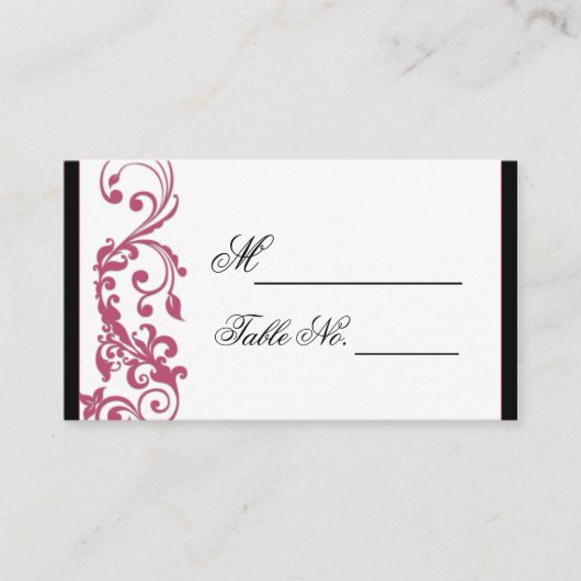 Honeysuckle roze afgeronde hoek bruiloft plaats ka plaatskaartje (Voorkant)