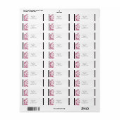 Honeysuckle roze afgeronde hoek retouradres etiket (Full Sheet)