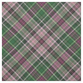 Honeysuckle roze en donkergroene tartan stof (Swatch)