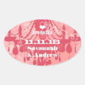 honeysuckle Roze Kies  kleurenluchter Ovale Sticker (Voorkant)