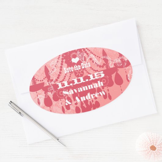 honeysuckle Roze Kies  kleurenluchter Ovale Sticker (Envelop)