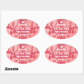 honeysuckle Roze Kies  kleurenluchter Ovale Sticker (Vel)