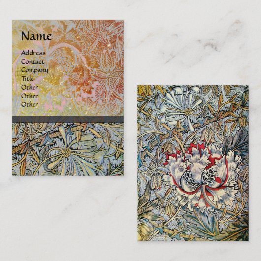 HONEYSUCKLE Roze Rood Wit Bruin Goud Geel Flora Visitekaartje (Voorkant / Achterkant)