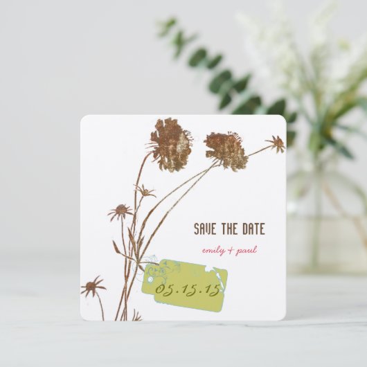 Honeysuckle roze ventiel botanisch sparen de datum save the date (Staand voorkant)