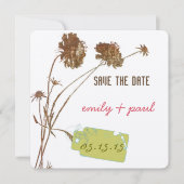 Honeysuckle roze ventiel botanisch sparen de datum save the date (Voorkant)