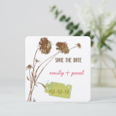 Honeysuckle roze ventiel botanisch sparen de datum save the date (Staand voorkant)