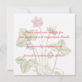 Honeysuckle roze ventiel botanisch sparen de datum save the date (Achterkant)