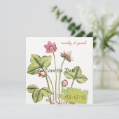 Honeysuckle roze ventiel botanisch sparen de datum save the date (Staand voorkant)