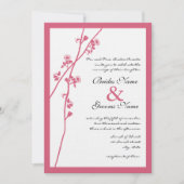 HoneySuckle roze Wilde Flowers Wedding Invites Kaart (Voorkant)