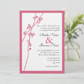 HoneySuckle roze Wilde Flowers Wedding Invites Kaart (Staand voorkant)