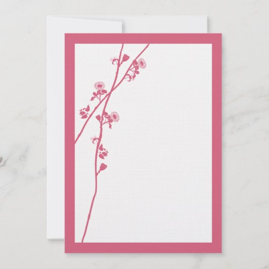 HoneySuckle roze Wilde Flowers Wedding Invites Kaart (Achterkant)