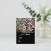 HONEYSUCKLE Roze witte, zwarte Floral Visitekaartje (Staand voorkant)