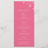 Honeysuckle Silver Peony Wedding Menu Kaart (Voorkant)