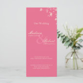 Honeysuckle Silver Peony Wedding Program Kaart (Staand voorkant)