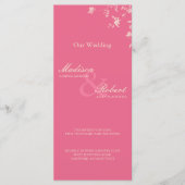 Honeysuckle Silver Peony Wedding Program Kaart (Voorkant)