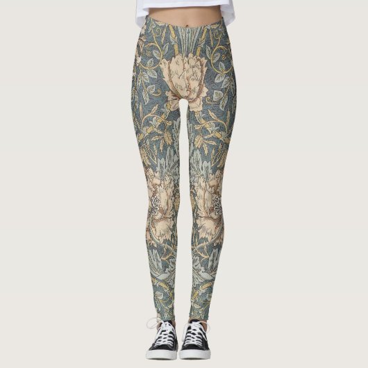 Honeysuckle van William Morris,  bloemen Art Leggings (Voorkant)