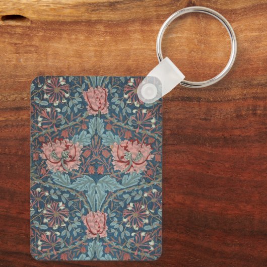 Honeysuckle van William Morris, bloemen Art Sleutelhanger (Achterkant)
