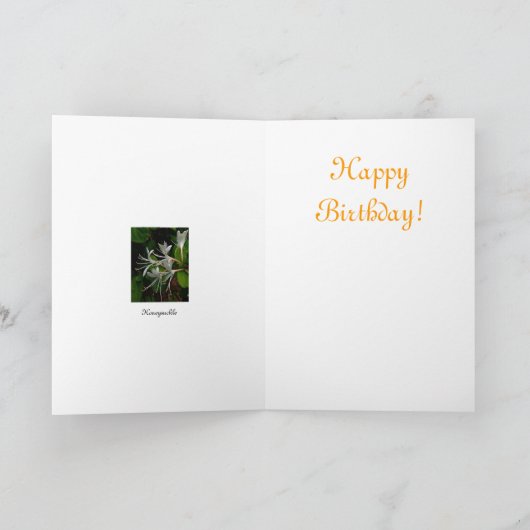 Honeysuckle Verjaardag Kaart (Binnen)
