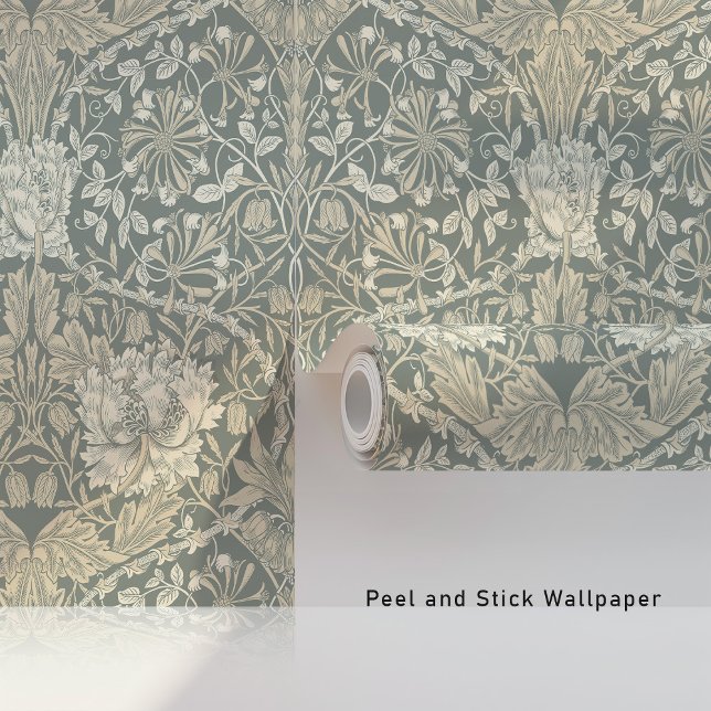 Honeysuckle Victoriaans Edwardian Britse Sage Crea Behang (Creator heeft geüpload)