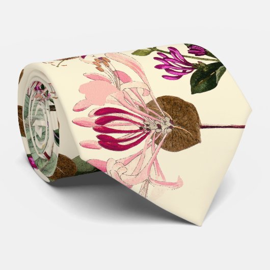 Honeysuckle Vine Botanical Floral Stropdas (Opgerold)