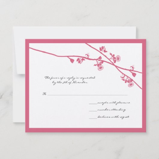 Honeysuckle Wild Flower Branches Wedding RSVP Kaartje (Voorkant)