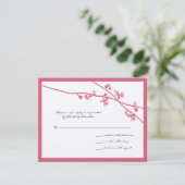 Honeysuckle Wild Flower Branches Wedding RSVP Kaartje (Staand voorkant)