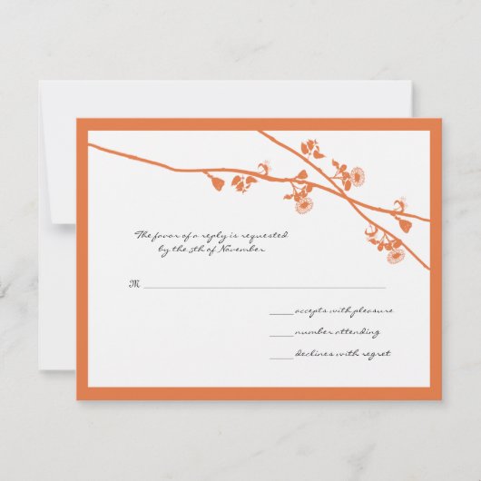 Honeysuckle Wild Flower Branches Wedding RSVP Kaartje (Voorkant)