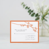 Honeysuckle Wild Flower Branches Wedding RSVP Kaartje (Staand voorkant)