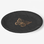Honeywind Brown Black Boho Butterfly Party Papieren Bordje (Gekanteld)