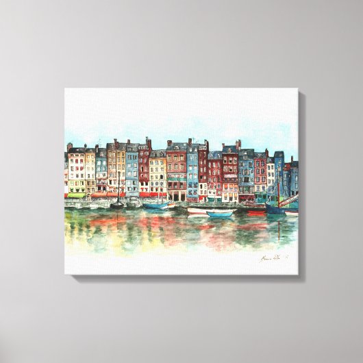 Honfleur Canvas Afdruk (Voorkant)