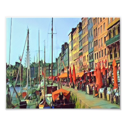 HONFLEUR - docken - uitzicht Foto Afdruk (Voorkant)
