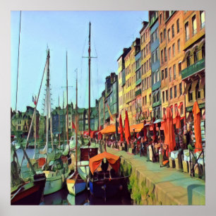 HONFLEUR - docken - uitzicht Poster