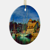 HONFLEUR - docking - oude pier - panorama Keramisch Ornament (Rechts)