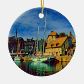 HONFLEUR - docking - oude pier - panorama Keramisch Ornament (Voorkant)