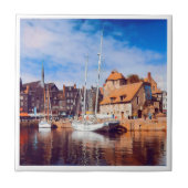 HONFLEUR - docking - oude pier - panorama Tegeltje (Voorkant)