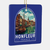 Honfleur France Travel Art Vintage Keramisch Ornament (Rechts)