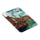 Honfleur France Travel Art Vintage Magneet (Rechterzijde)