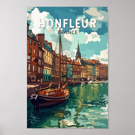 Honfleur France Travel Art Vintage Poster (Voorkant)